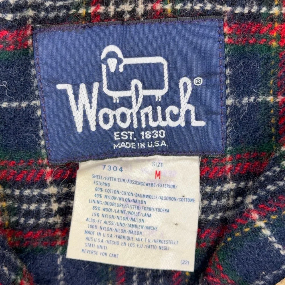 VTG Woolrich Jacket Mens Medium Tan Mountain Parka Wool Plaid Lined USA Made
